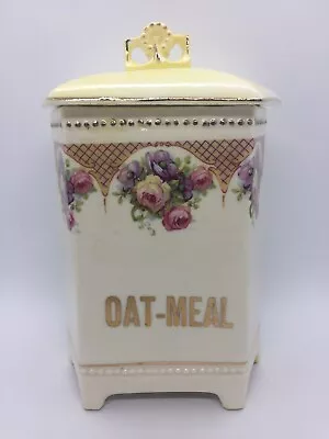 VINTAGE  Luise   Oat-Meal Canister CZECHOSLOVAKIA • $23.99