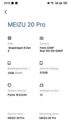 Meizu 20 Pro 5G 6.81 OLED 512GB • $580