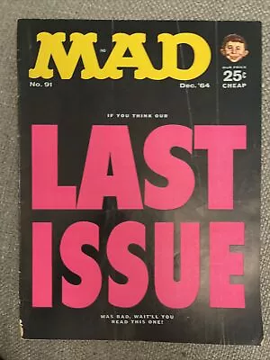 Mad Magazine #91 - December 1964 - “Last Issue” • $20