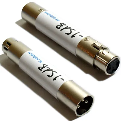 15db XLR In Line Balanced Attenuator Adapter Volume Noise Reduction Audio Amp • £8.49