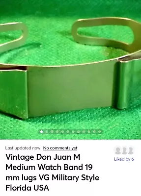 Vintage Don Juan M Medium Watch Band 19 Mm Lugs VG Military Style California USA • $195