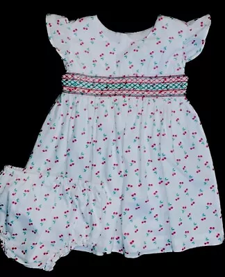 Baby Girls Smocked Summer Dress With Matching Knickers 18-24 Months ❤️MULTI P&P • £3.99