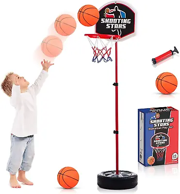 Toddler Basketball Hoop Indoor Stand Adjustable 2.5-4 Ft - Mini Basketball Goal  • $46.31