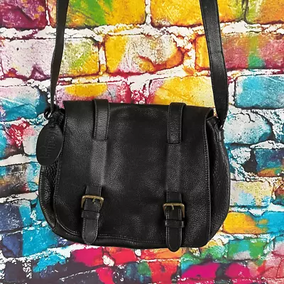 Vintage Leather Co. Liz Claiborne Black Messenger Style Bag • $45