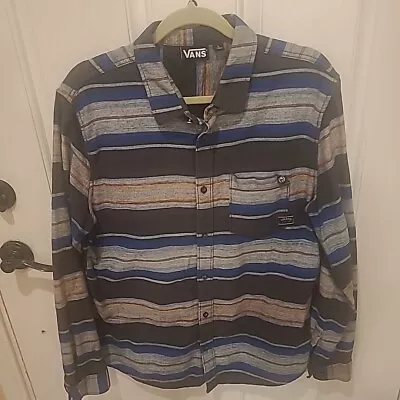 Vans Off The Wall Flannel Shirt Men's Size Large Striped Skateboard Long Sleeve • $15.99