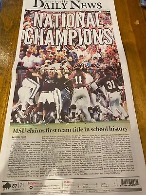 July 1 2021 Starkville Daily News Mississippi State Baseball National Champions • $9.99