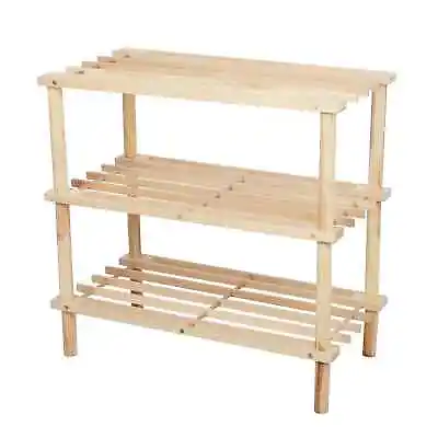 £11.99 • Buy Free Standing 3 Tier Wooden Shoe Rack / Storage Rack Shelf