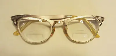 Vintage M/C  Pink Cat Eye Eyeglasses Frames ALUM 5 1/2 10kGF USA Bifocals • $19.99