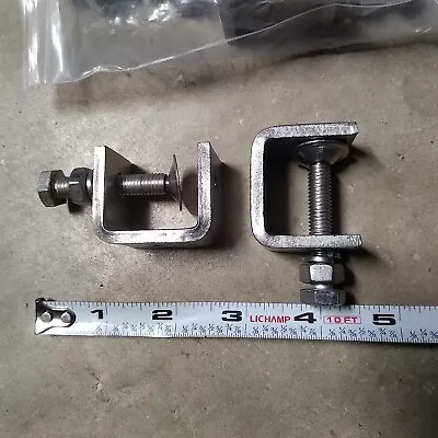 2 Pack Stainless Steel Small C Clamps 1 Inch Mini C Clamps Wide Jaw Opening Tool • $14.46