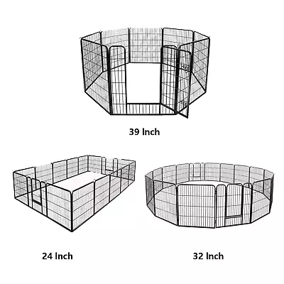 24 32 40 H Heavy Duty Dog Playpen 8/16 Panels Exercise Pen Pet Fence Cage W/Door • $91.58