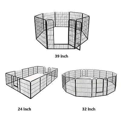 40  8 Panel / 24 32  16 Panel Dog Playpen Crate Fence Pet Play Pen Exercise Cage • $140.58