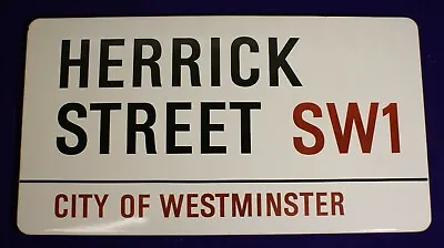 Herrick Street Sw1 Original City Of Westminster London Enamel Street Sign • £250