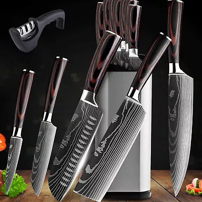 Juego De Cuchillos Para Cocina Acero Japoneses Profesional Chef 7 Piezas Set US • $13.99