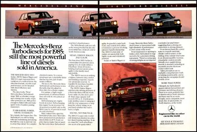 1985 Mercedes Benz Turbo Diesel Wagon Sedan Coupe 2 Page Vintage Print Ad Decor • $10.97