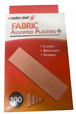 100 X Plasters Fabric Assorted Flexible Breathable First Aid Wound Cut Dressings • £3.98