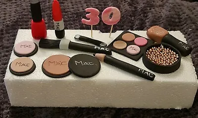 Edible  MAC Make Up Cake Topper Decoration Set  12 Including Age Any Colours  • £8