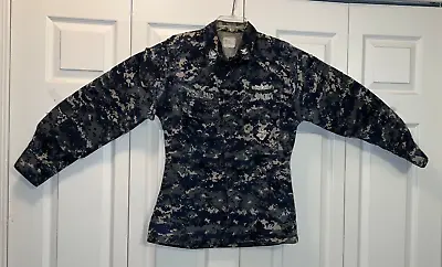 US Navy - Blue Digital Camo Working Blouse Coat 8405-01-540-2374 - SMALL REGULAR • $4.99