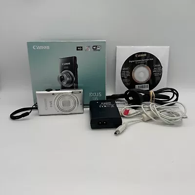 Canon Ixus 135 Digital Point & Shoot Camera 16MP WiFi Boxed Instructions Silver • $285