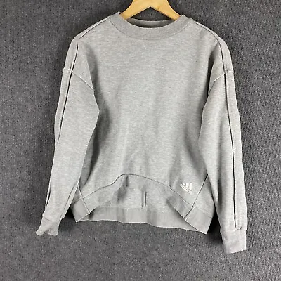 Adidas Jumper Womens Extra Small XS Grey Sweater Pullover Crew Neck Tape Ladies • $29.95