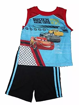 Disney Cars 3 Lightning McQueen Rusteze Racing Center Boys Shorts Pajama Set • $19.99
