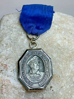 $179.95 • Buy Sterling Silver Vtg 1966 Sons Of The American Revolution Patriot Medal Badge 