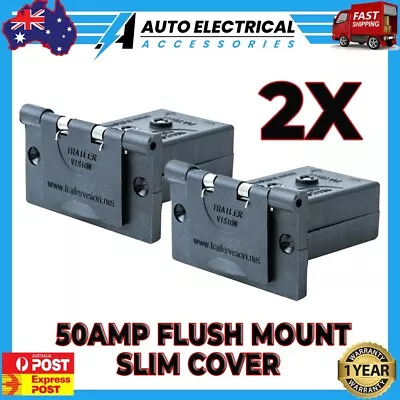 $37.65 • Buy 50A Anderson Flush Mount Slim Cover Assembly Weatherproof Black TWIN PACK