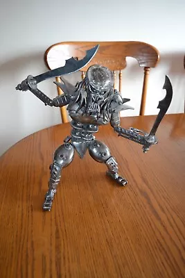 LARGE 13” PREDATOR METAL STEAM PUNK Warrior FIGURE NUTS BOLTS Sword VG CONDITION • £79.99