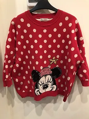 Cath Kidston X Disney Minnie Mouse Polka Dot And Sequin Jumper Small • £15