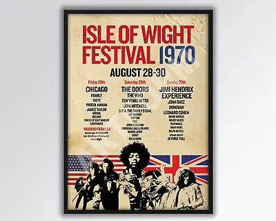 £14.99 • Buy ISLE Of WIGHT FESTIVAL 1970 Poster A3 Size.