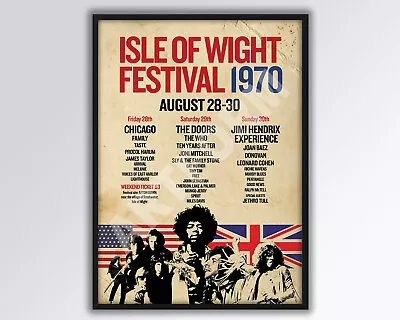 ISLE Of WIGHT FESTIVAL 1970 Poster A3 Size. • £14.99