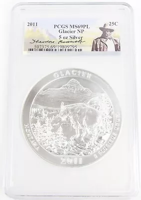 2011 America The Beautiful Glacier 5oz Silver PCGS MS69 PL Proof Like ATB • $249.95