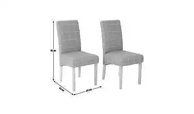 Pair Of Skirted Dining Chairs -Grey & Blue Check • £130