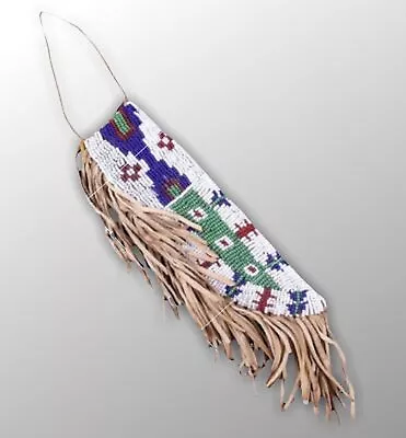 Native American Sioux Style Knife Cover Indian Beaded Leather Knife Sheath S815 • £92.77