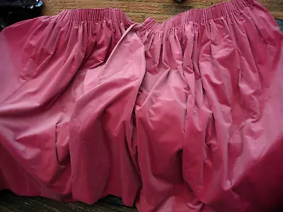 £70 • Buy VINTAGE PR MONTGOMERY DUSKY PINK LINED COTTON VELVET CURTAINS 76 Wide X 54  Drop