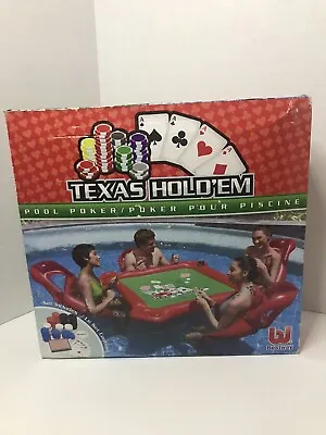 Pool Float Texas Hold Em Inflatable Poker 4 Players Rare New In Box Card Game • $126.44