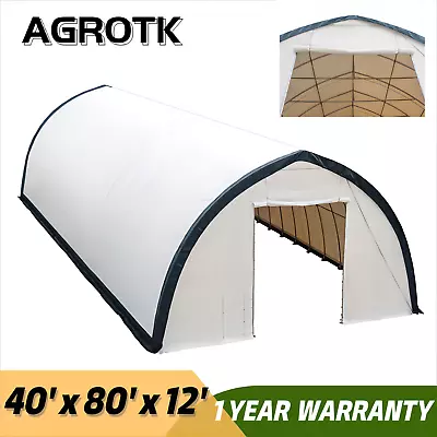 40' X 80'PVC Industrial Storage Tent Peak Ceiling Storage Shelter With 12' Drive • $9799