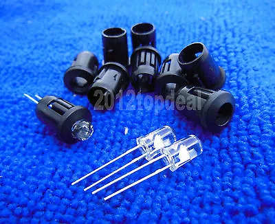 $0.99 • Buy 10pcs 5mm Black Plastic LED Holders Case Cup Mounting