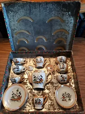 Walt Disney's  Mickey And Minnie Mouse Tea Set  C. 1930's  Japan Complete Set 23 • $579