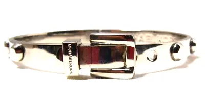 MICHAEL KORS Silver Stainless Steel Belt Buckle Bracelet NWOT  FREE SHIP • $36.75