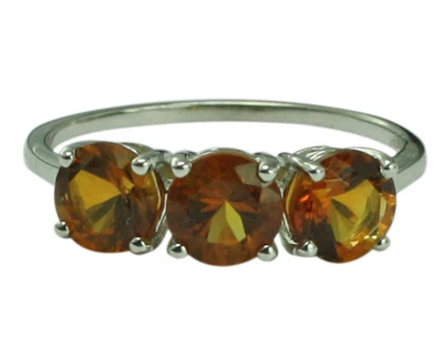$48.08 • Buy Three Stone 925 Sterling Silver 1.63 Ctw Madeira Citrine Women Christmas Ring