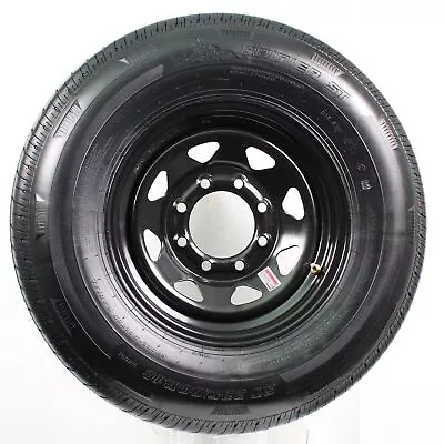 Rainier Trailer Tire And Rim ST235/80R16 LRE 16X6 8-6.5 Black Spoke Wheel 4.90Pd • $180.97