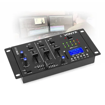 STM-3030B 4 Channel Bluetooth Compact Mini Mixer USB MP3 Mobile DJ Disco Party • £97.99