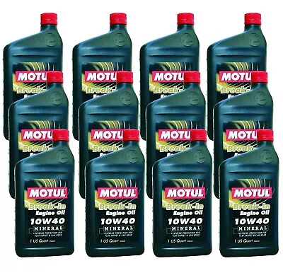 Motul Break-In 10W40 12 Quarts Mineral Classic Engine Motor Oil (12 X 1 Qt) • $112.95