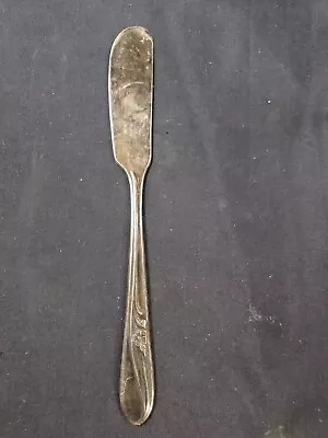 Antique Silver Plated Butter Knife H&T Mfg Co. A1 6  Unique Floral Flower Design • $15