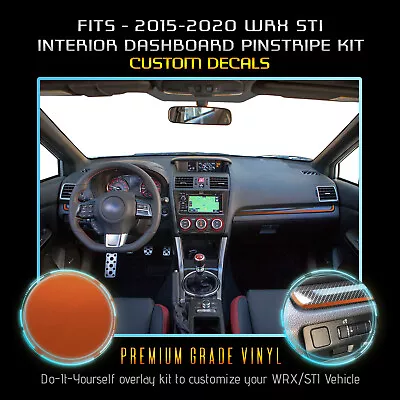 For 2015-2020 WRX STI Interior Dash Pinstripe Decal Vinyl Kit Satin Matte Chrome • $10.95