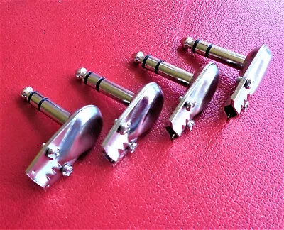 £4.95 • Buy 4 Stereo Right Angle Pancake Jack Plugs -  6.3 Mm 1/4 In Each 