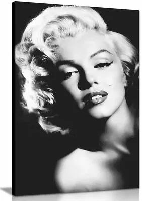 Marilyn Monroe Print Black And White Canvas Wall Art Picture Print • £34.99