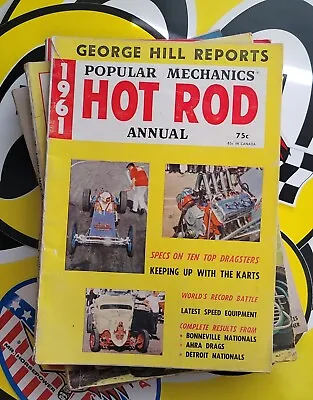 Vintage HOT ROD Drag Racing Annual BONNEVILLE Scta Nhra 1961 FED Rail Dragsters • $39.99