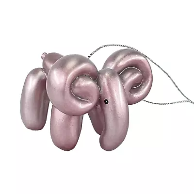 Balloon Animal Elephant Ornament Christmas Purple Metallic Small Resin Figure • $16.99