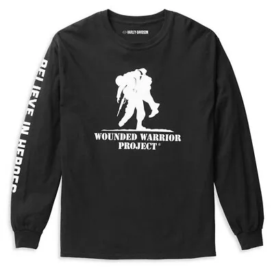 Harley-davidson® Mens Wounded Warrior Black Tee Xl • $39.95